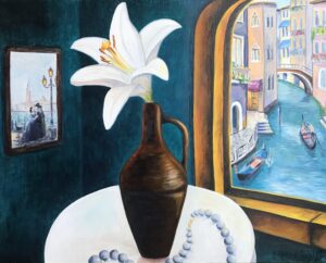 ART Print - Venice, Italy, White Lily oil painting by Svetlana Shavrina