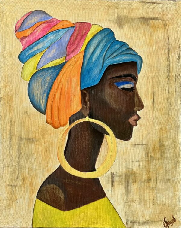 African Woman, original oil painting by Lana Swan