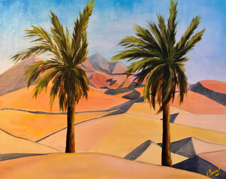 Dunes, UAE, Oil on linen canvas, 40 × 50 cm, 2024 by Lana Swan
