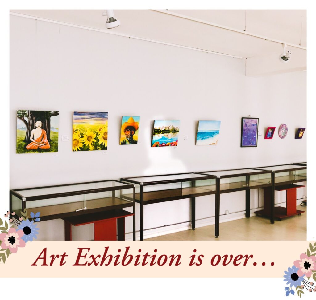 StartART exhibition hall at the International Exlibris Museum, Moscow, with paintings by Lana Swan
