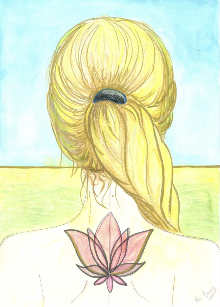 New Reality, Original watercolour and oil pastel on paper by Lana Swan